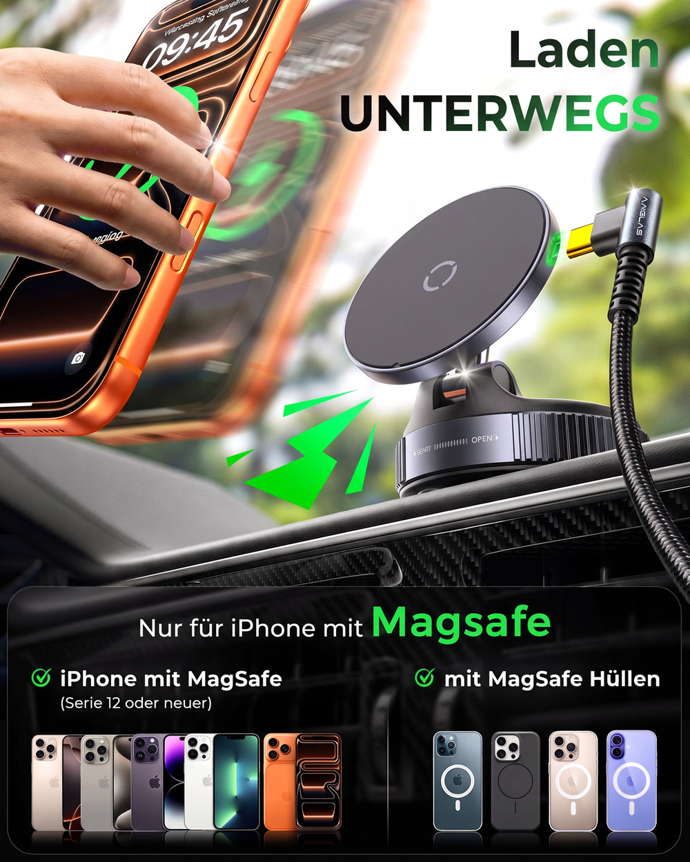 Magnetic Phone Stand 15W Wireless Charger