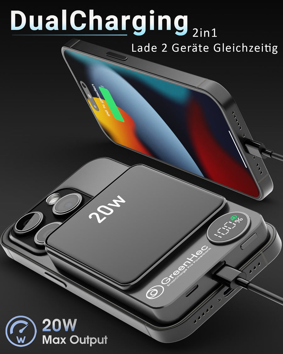 Zwei Geräte gleichzeitig laden.