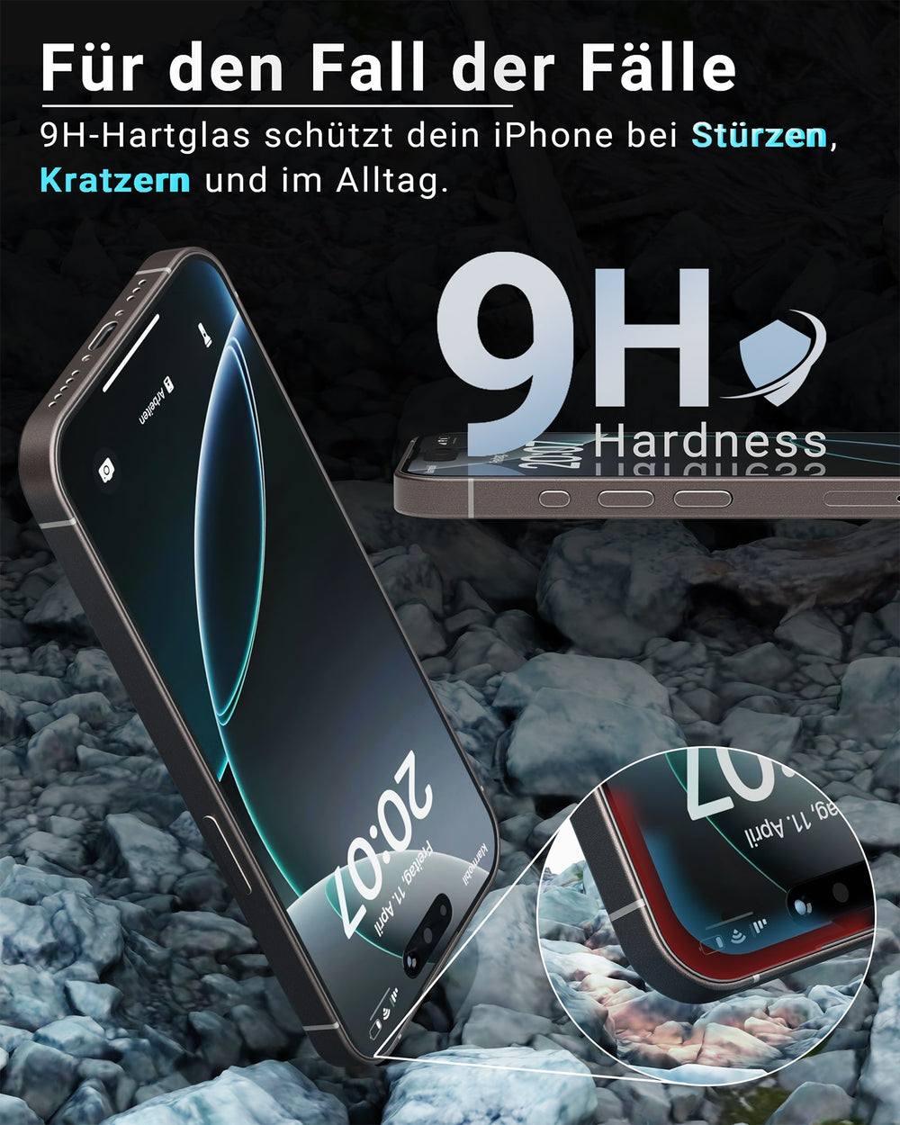 EASY INSTALL Crystal Glass 2er Pack - für iPhone