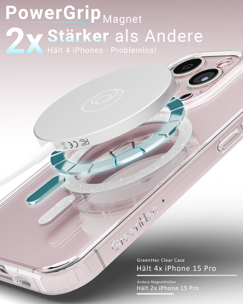 IceGlow Clear Case - Glitzer Handyhülle für iPhone