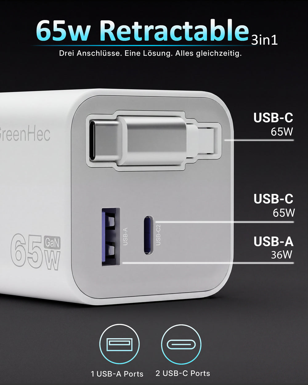 65w Charger Retracable