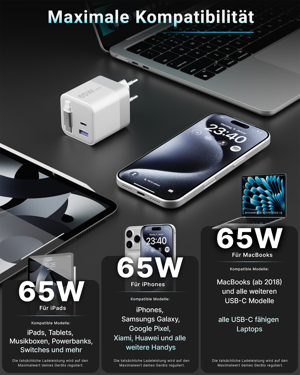 65w Charger Retracable