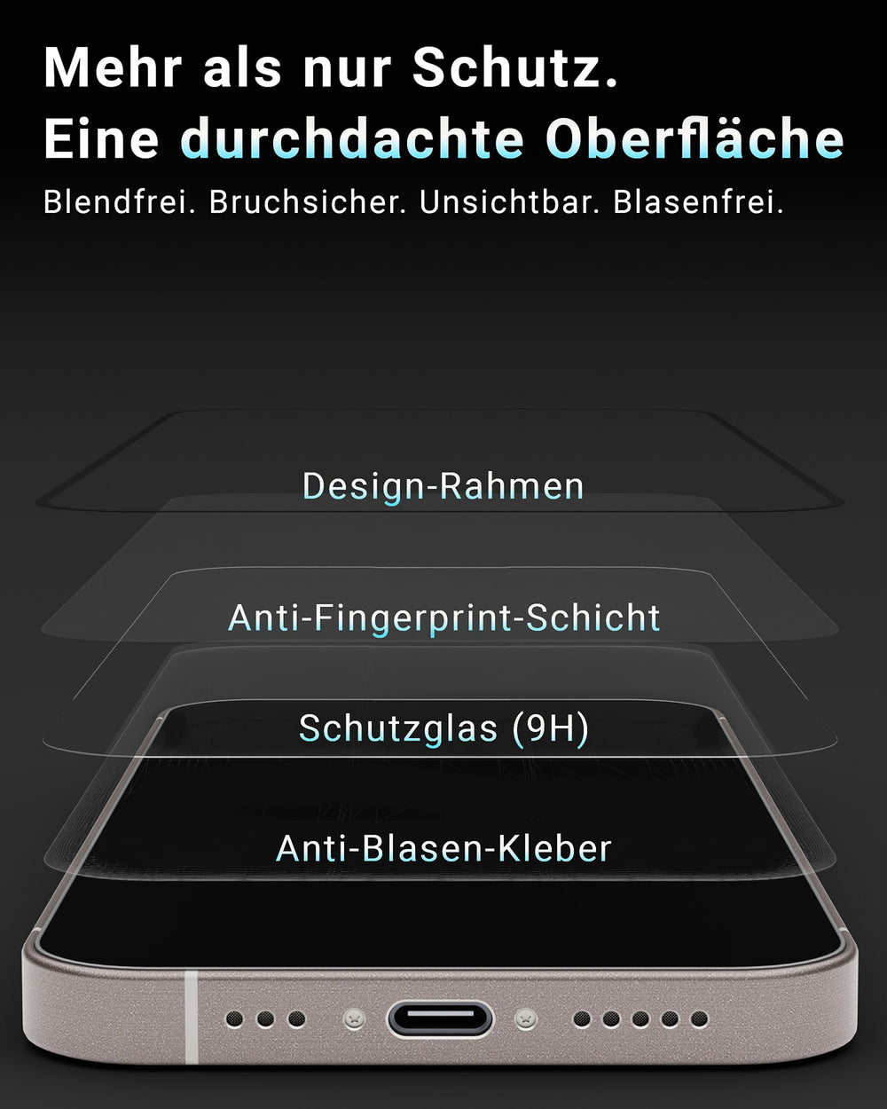 EASY INSTALL Crystal Glass 2er Pack - für iPhone