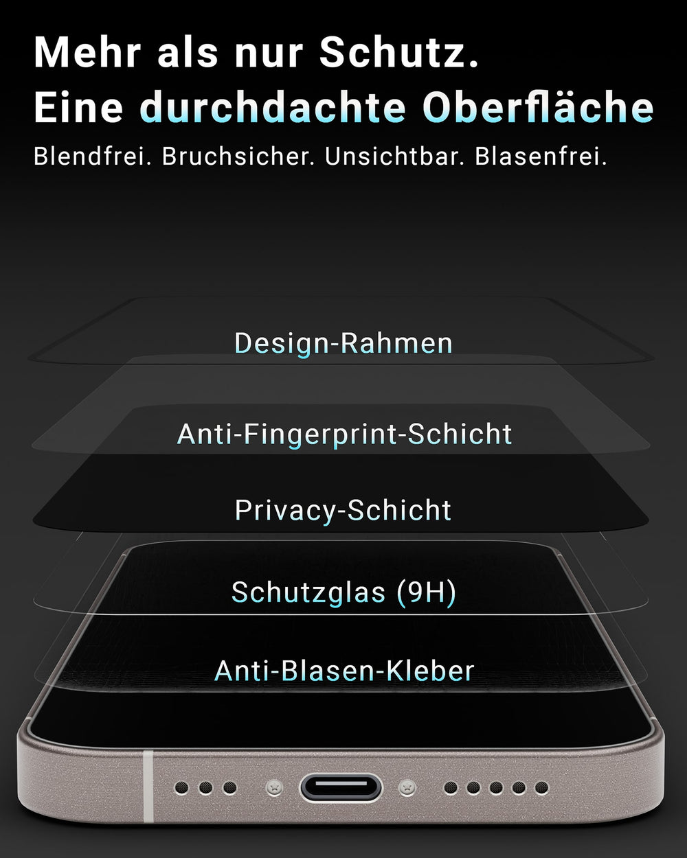 EASY INSTALL Privacy Glass 2er Pack - für iPhone