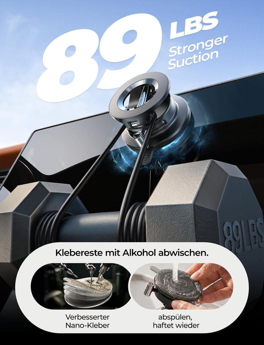 LISEN A608 Manual Suction Magnetic Car Phone Mount - View 2