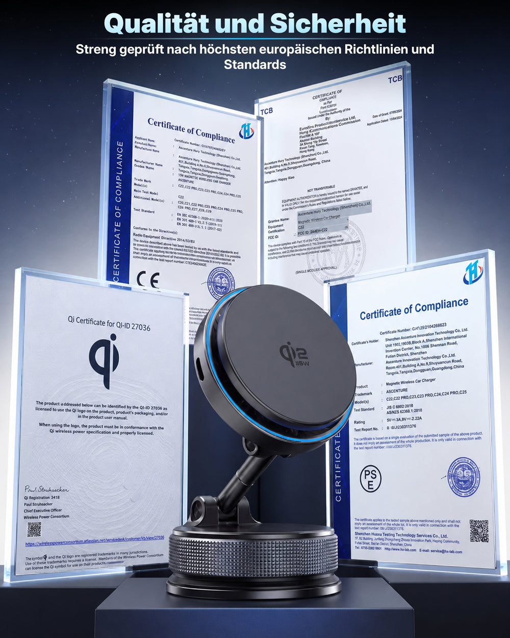 Vacuum Phone Stand 25W Wireless Charging