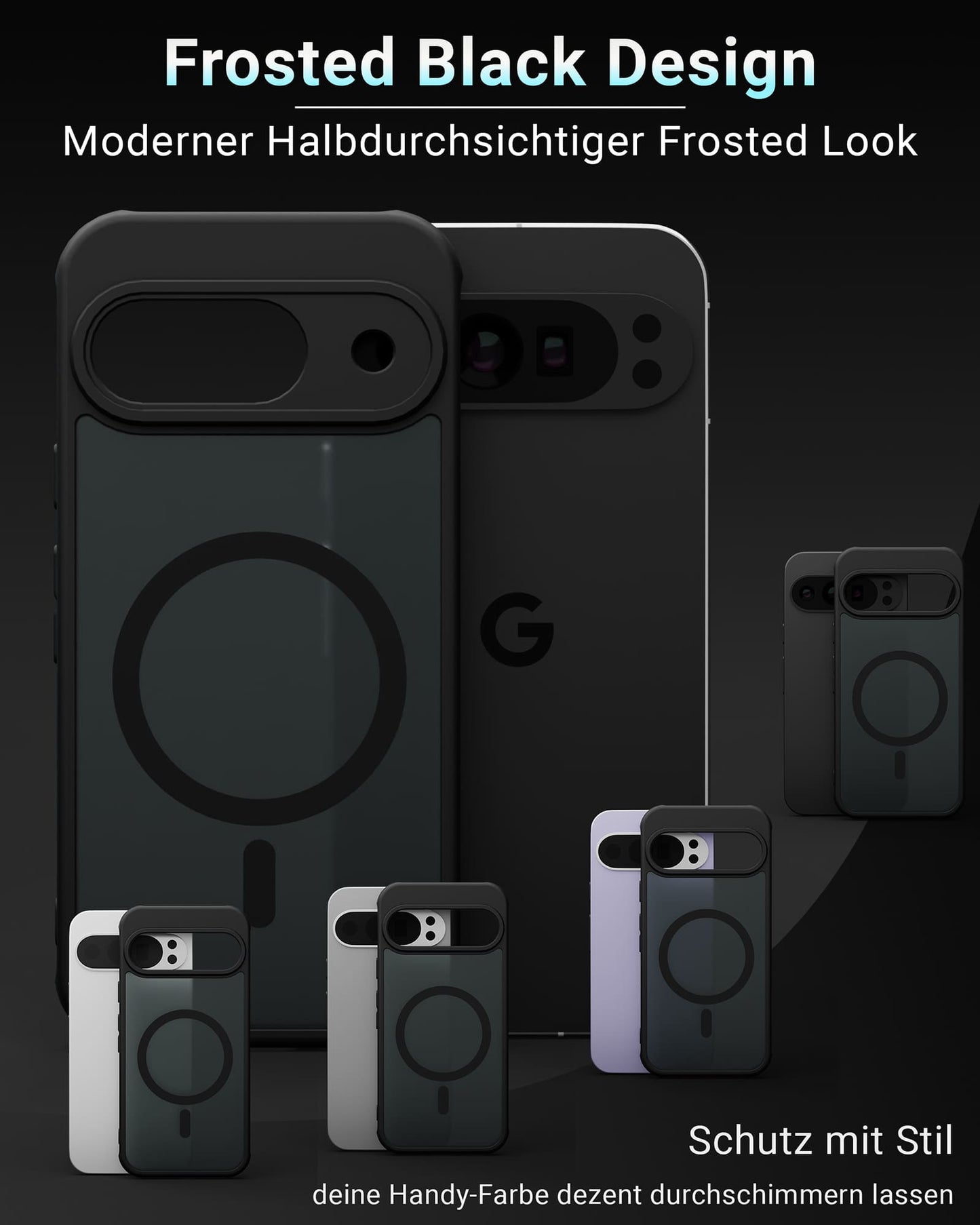 Frosted Black MagSafe Case für Google Pixel