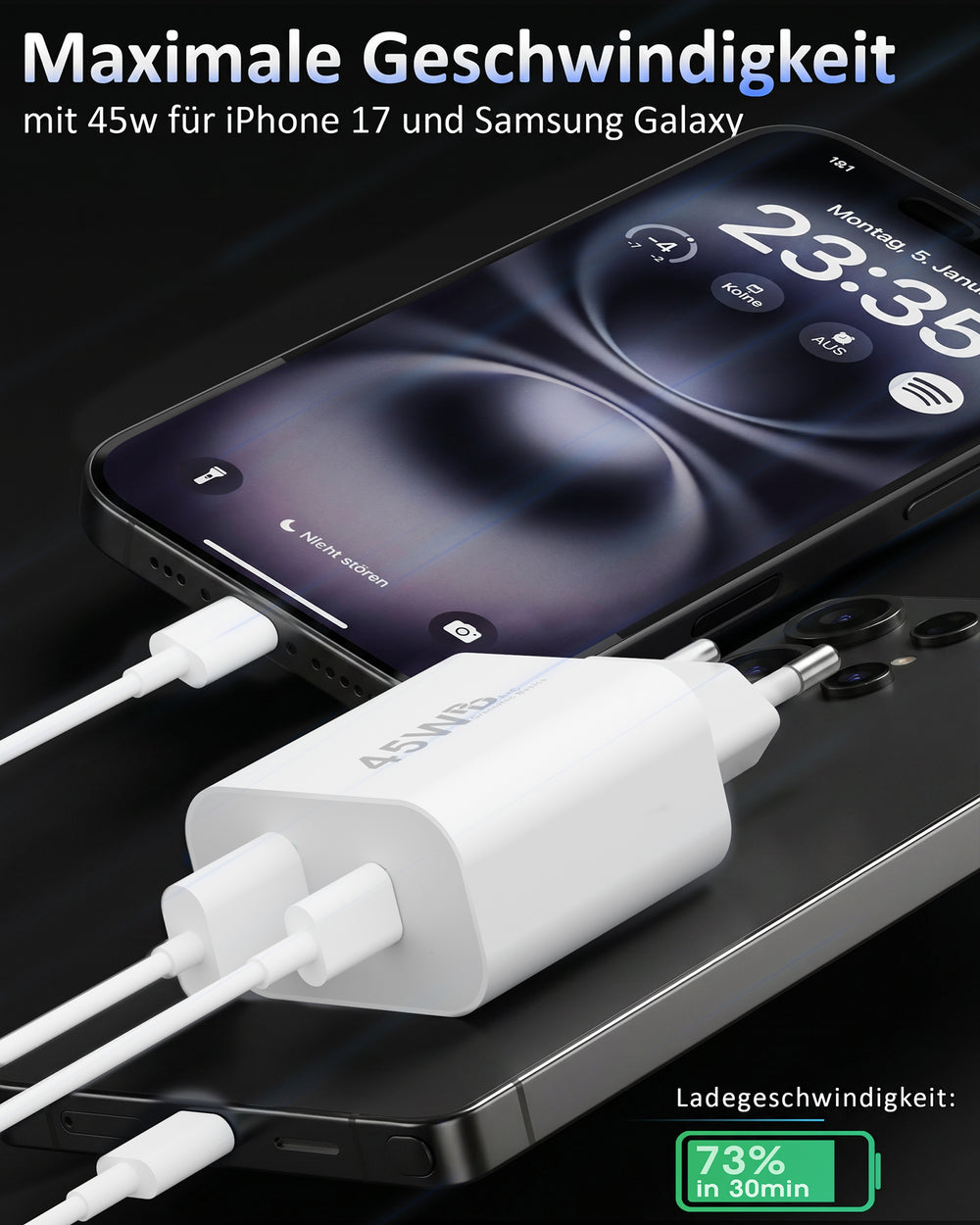 45w USB + USB-C Dual Charger