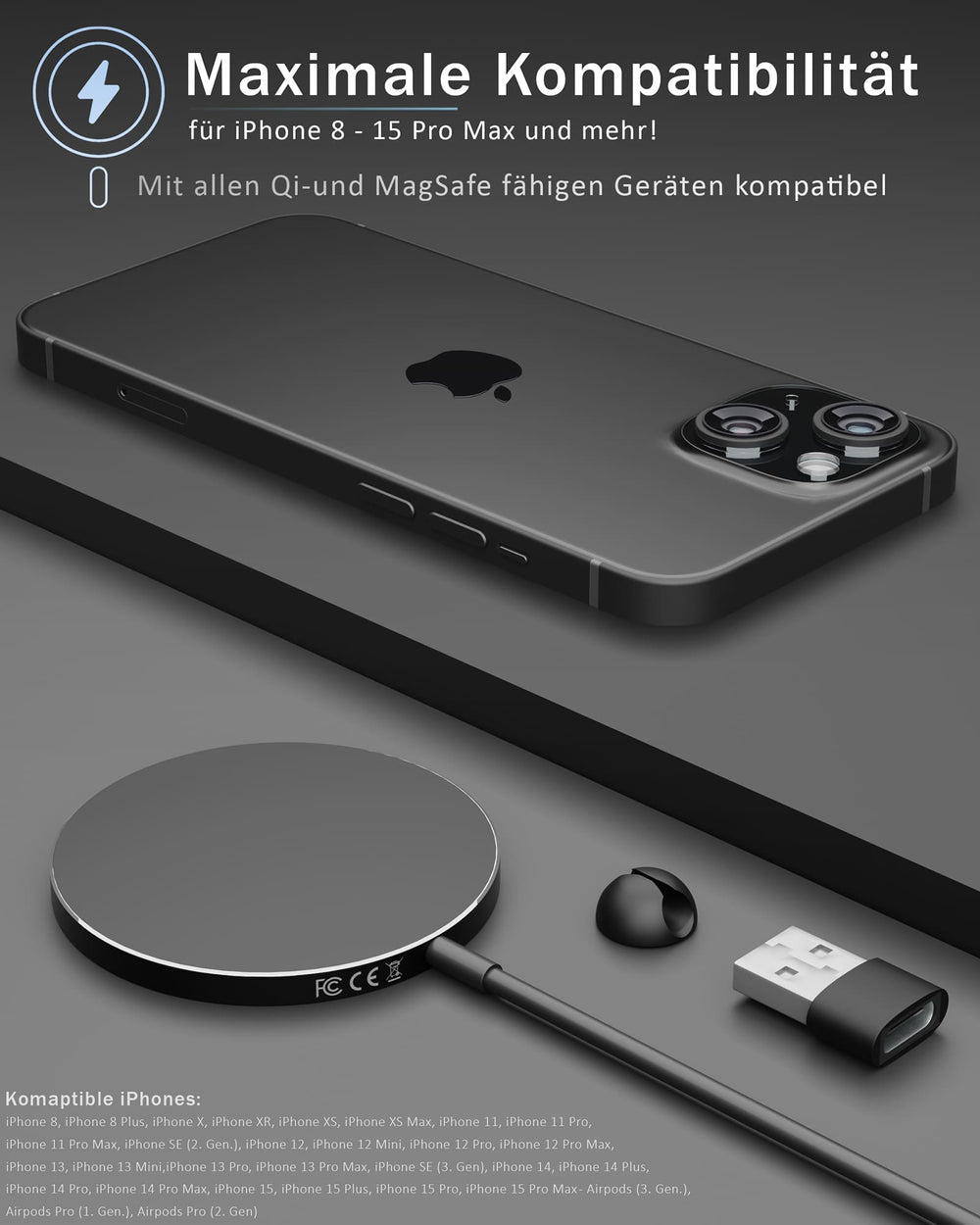 Magnetic MagPad - MagSafe Charger 1.5m Cable