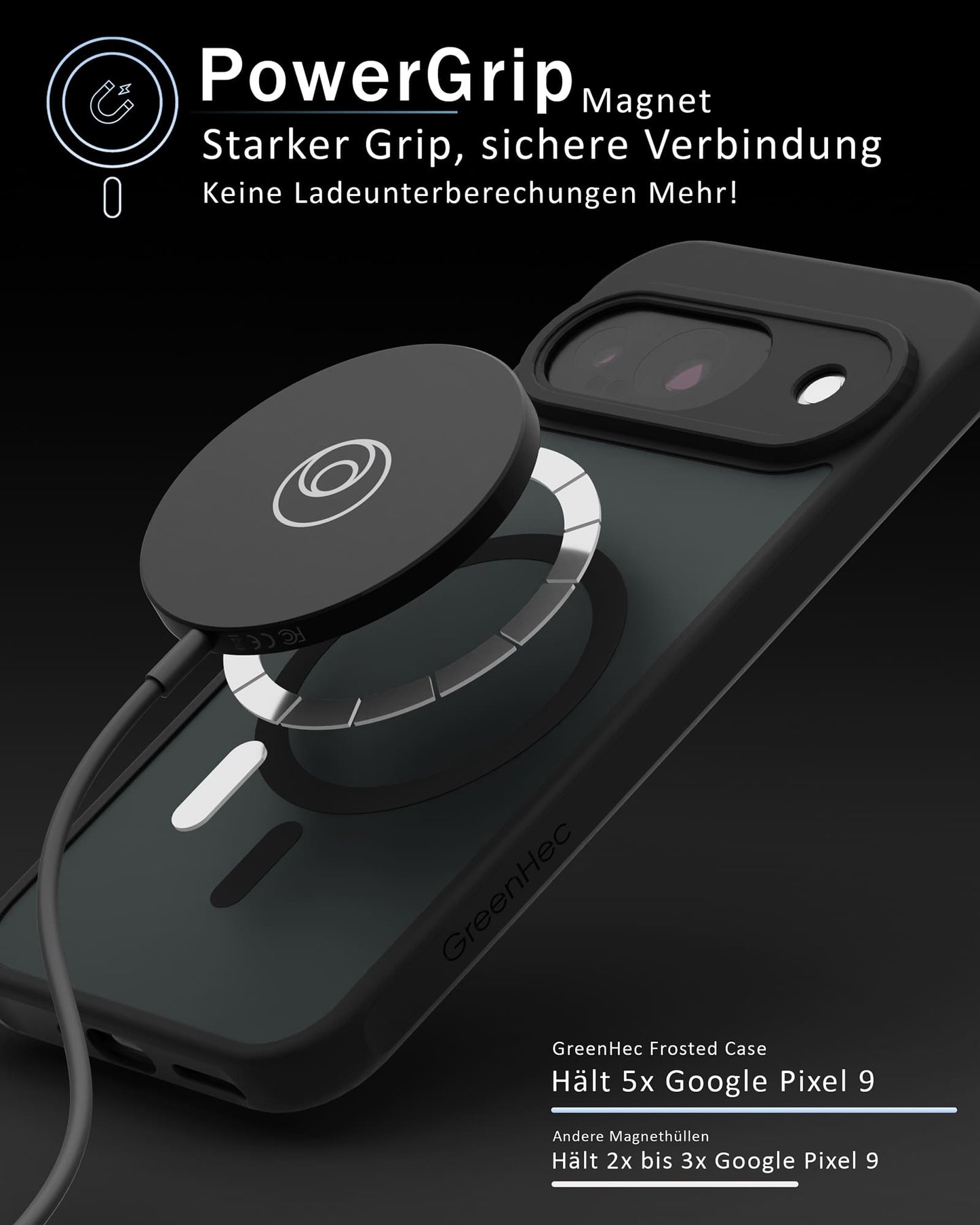 Frosted Black MagSafe Case für Google Pixel