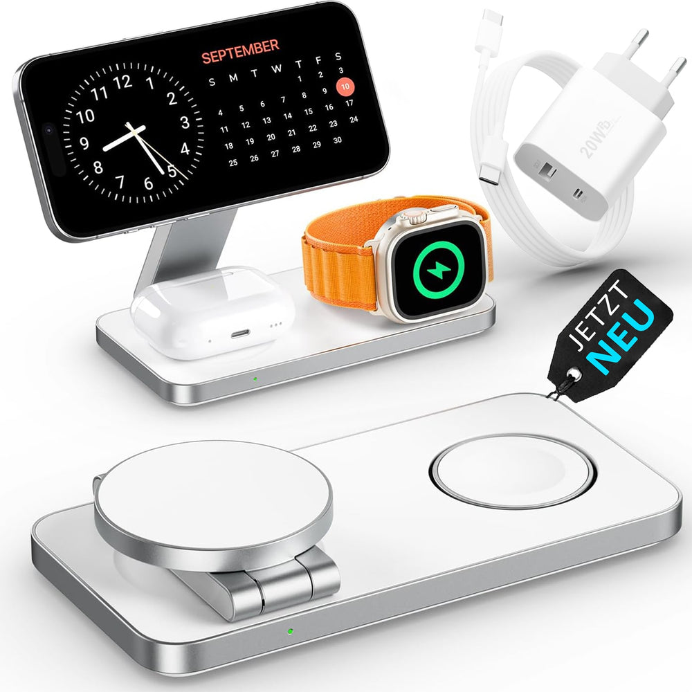 3-in-1 Magnetic PowerBase Travel Charger - Charging Station for iPhone