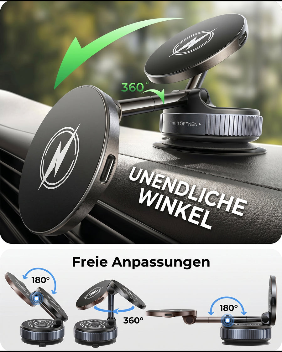 360° drehen, Teleskoparm ausziehen.