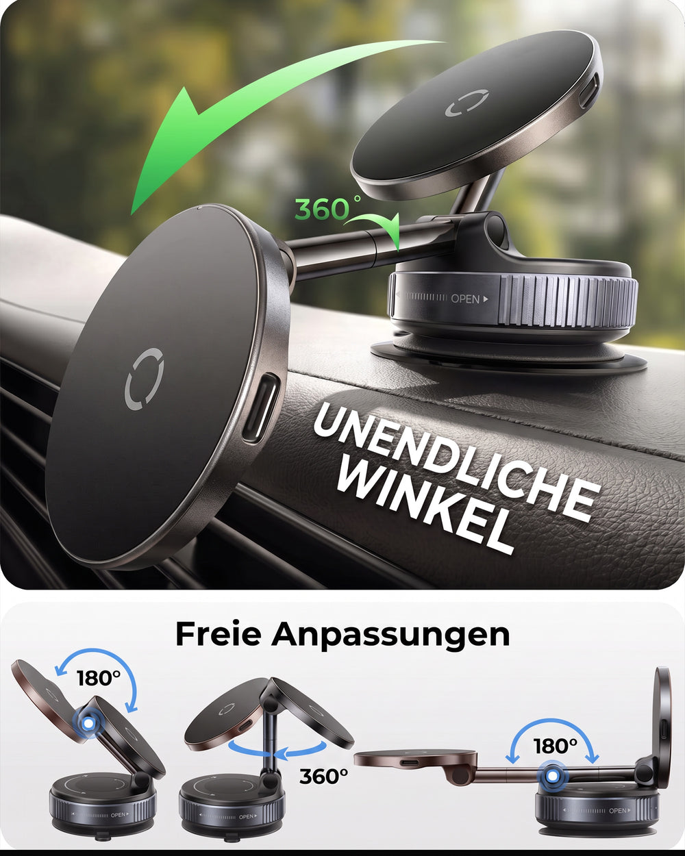 Magnetic Phone Stand 15W Wireless Charger