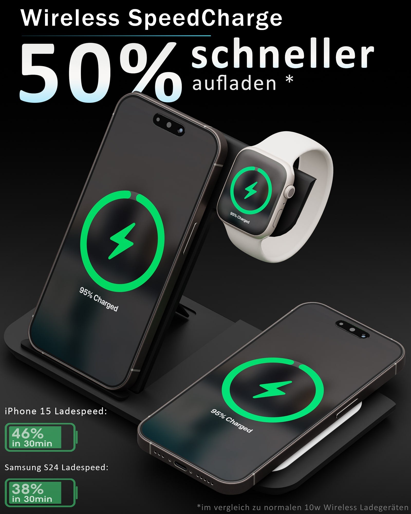 3in1 Light PowerBase Ladestation für iPhone