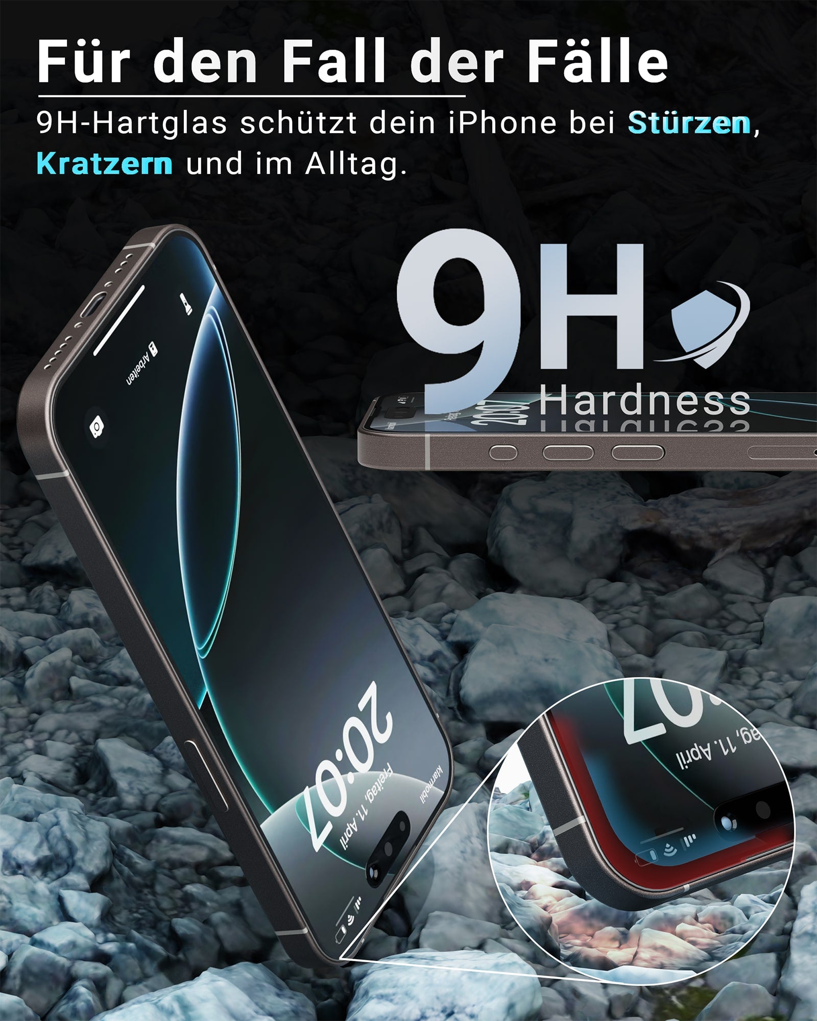 EASY INSTALL Crystal Glass 2er Pack - für iPhone
