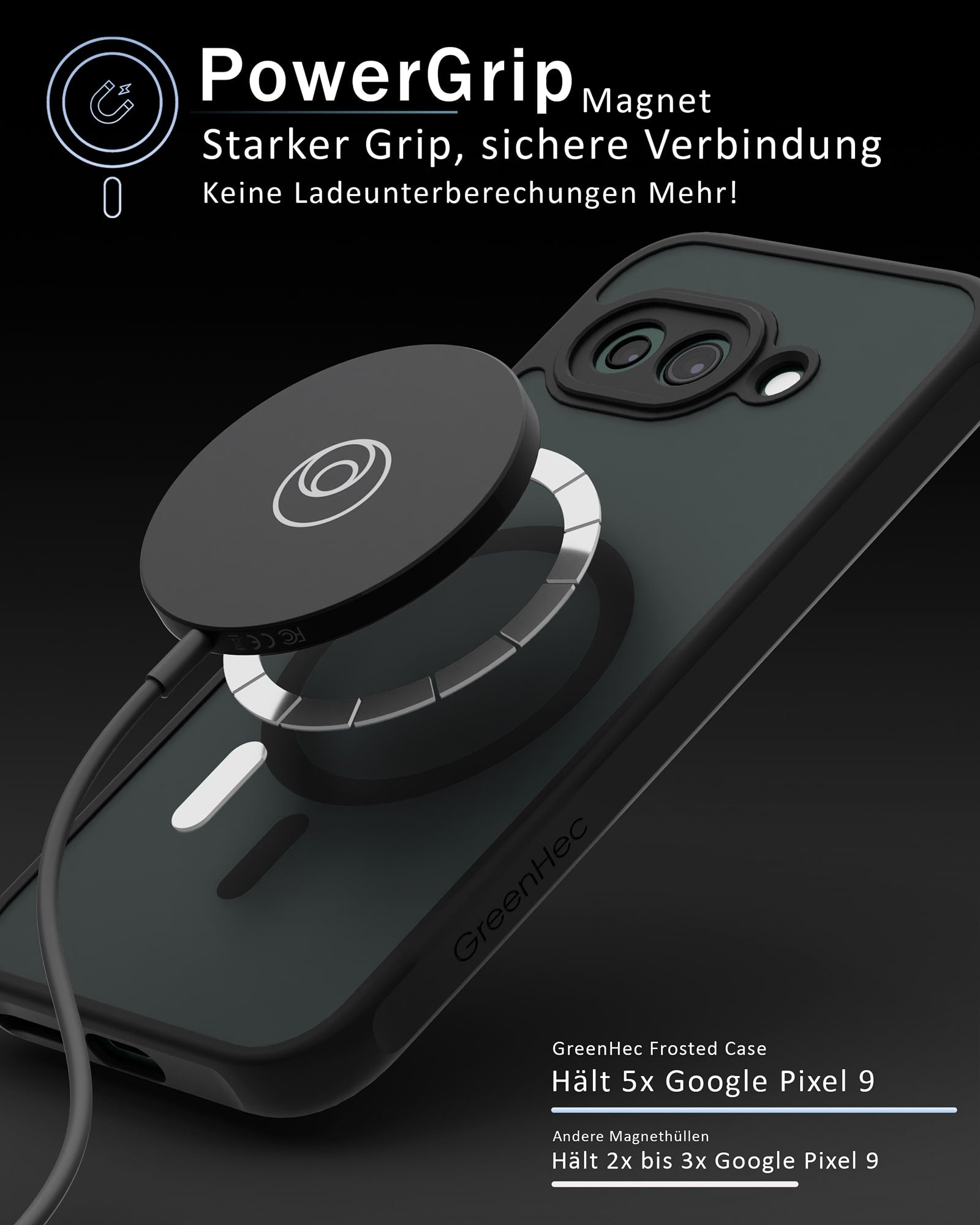 Frosted Black MagSafe Case - für Google Pixel 9a