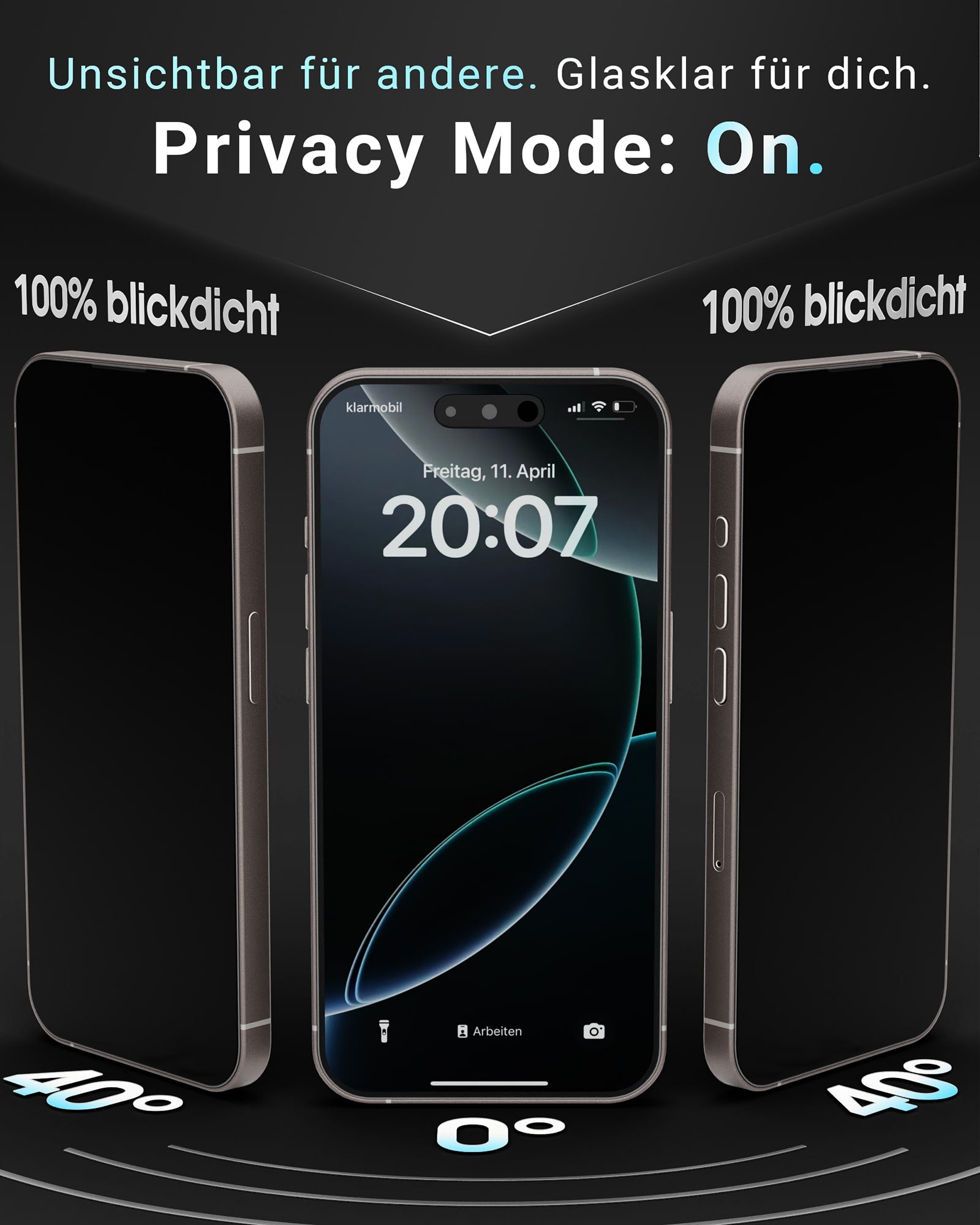 EASY INSTALL Privacy Glass 2er Pack - für iPhone