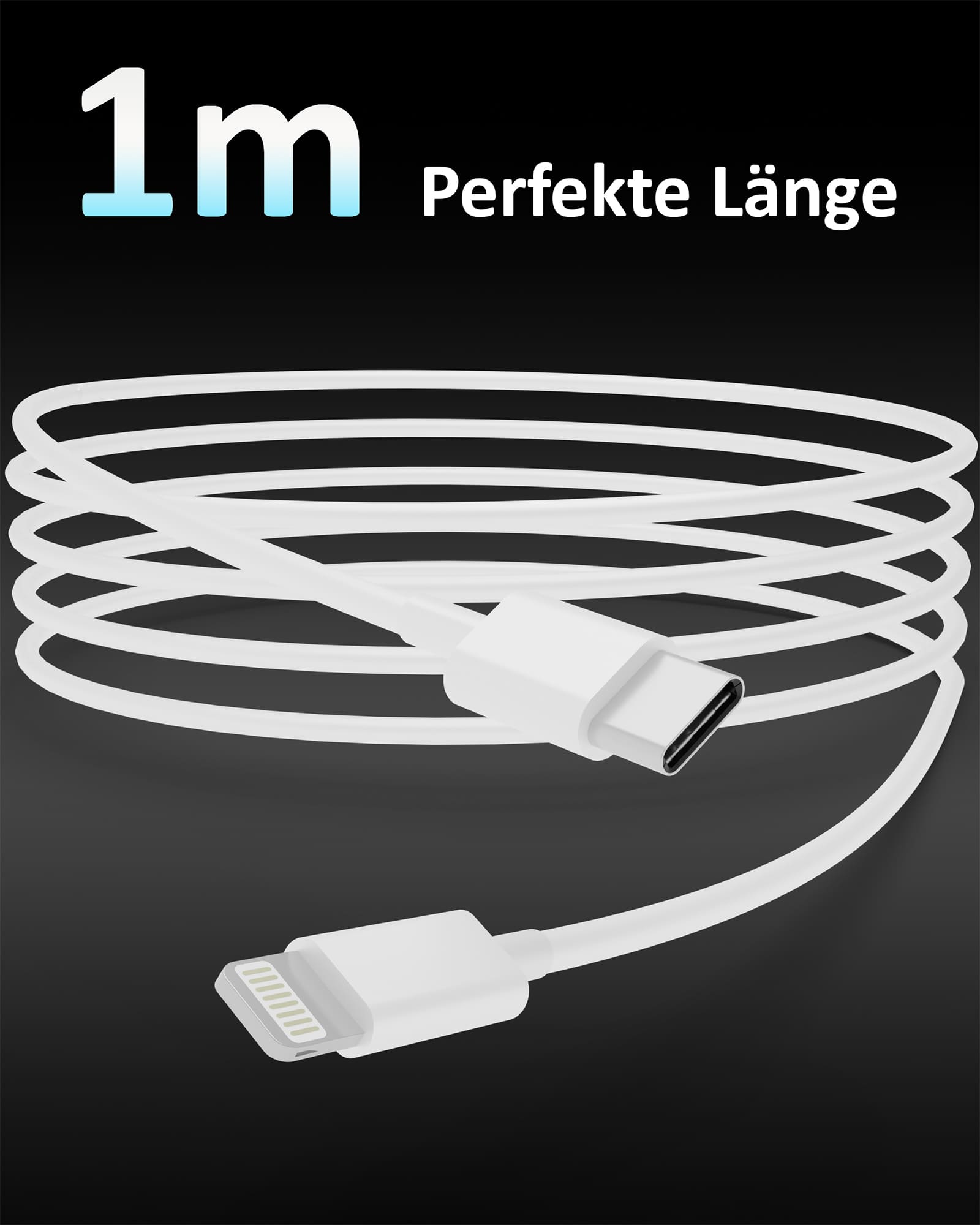20w iPhone Ladekabel (1m)- Für iPhone 14 13 12 11 X Pro Max | Kompatibel mit Lightning & USB-C