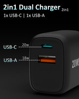 20w Dual Charger - Black