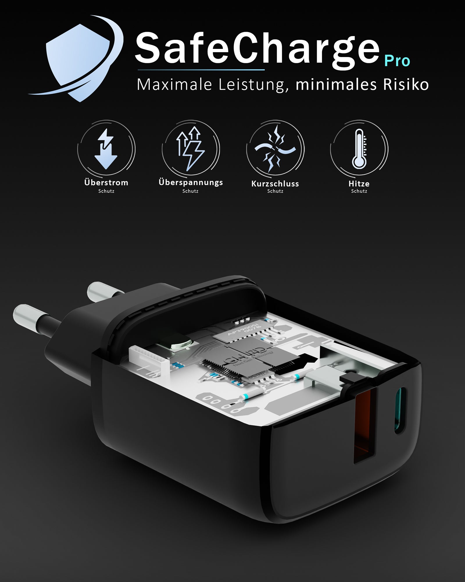 20w Dual Charger - Black