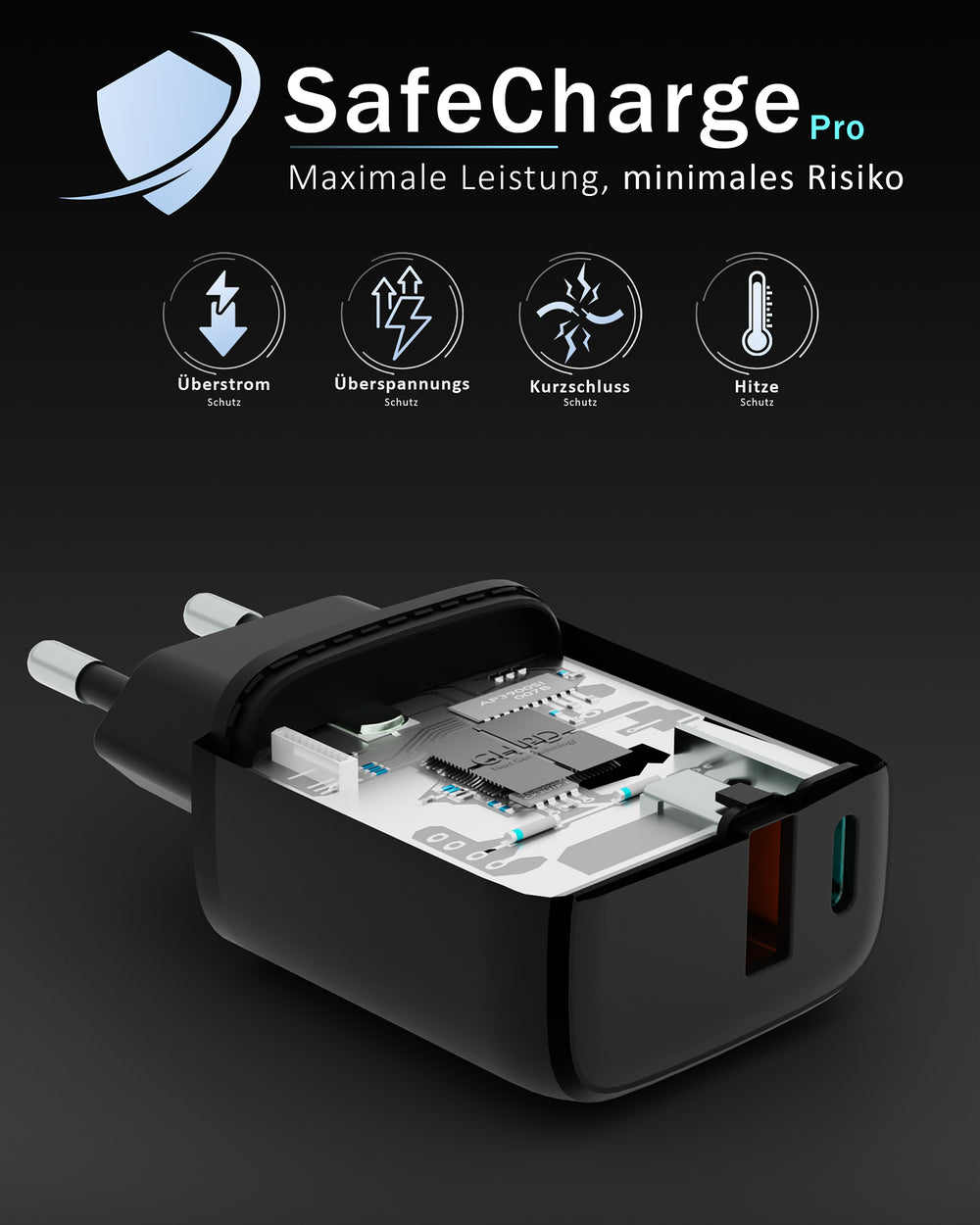 20w Dual Charger - Black