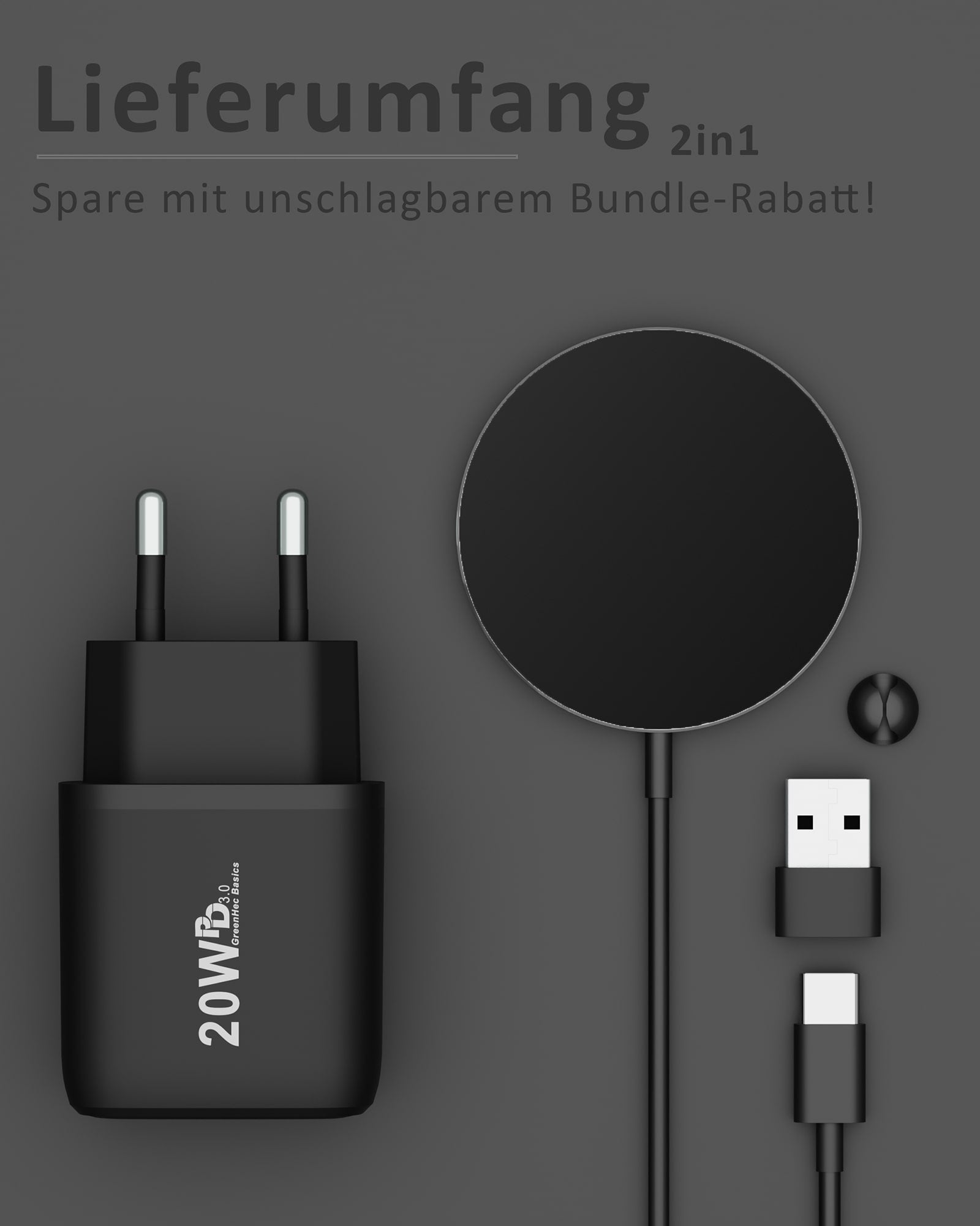 MagSafe 2in1 Bundle - Ladegerät + Wireless Charger