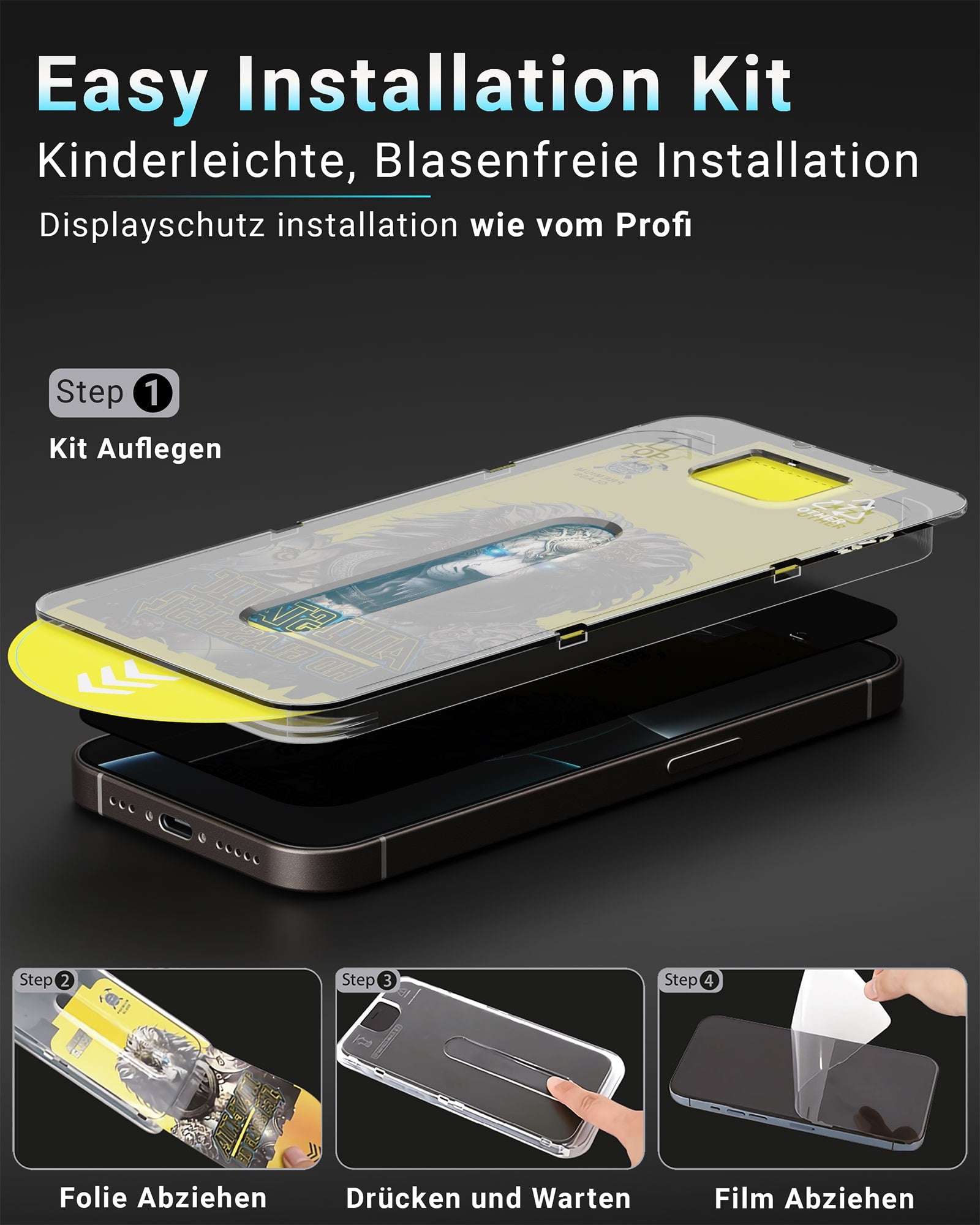 EASY INSTALL Privacy Glass 2er Pack - für iPhone