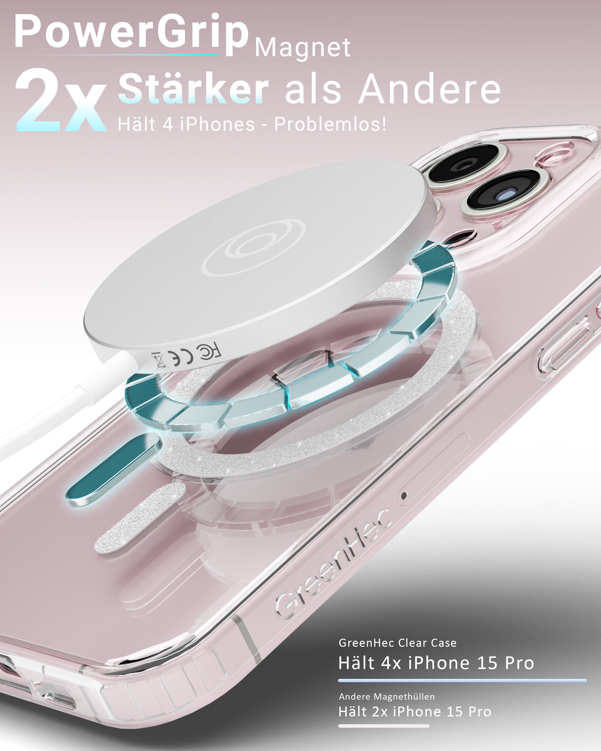 IceGlow Clear Case - Glitzer Handyhülle für iPhone
