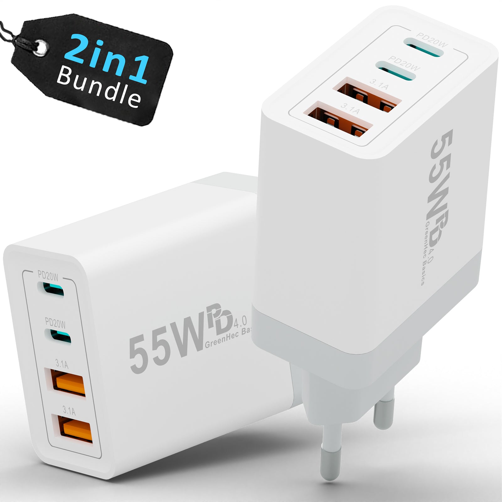 2er Pack 55w Quatro Charger