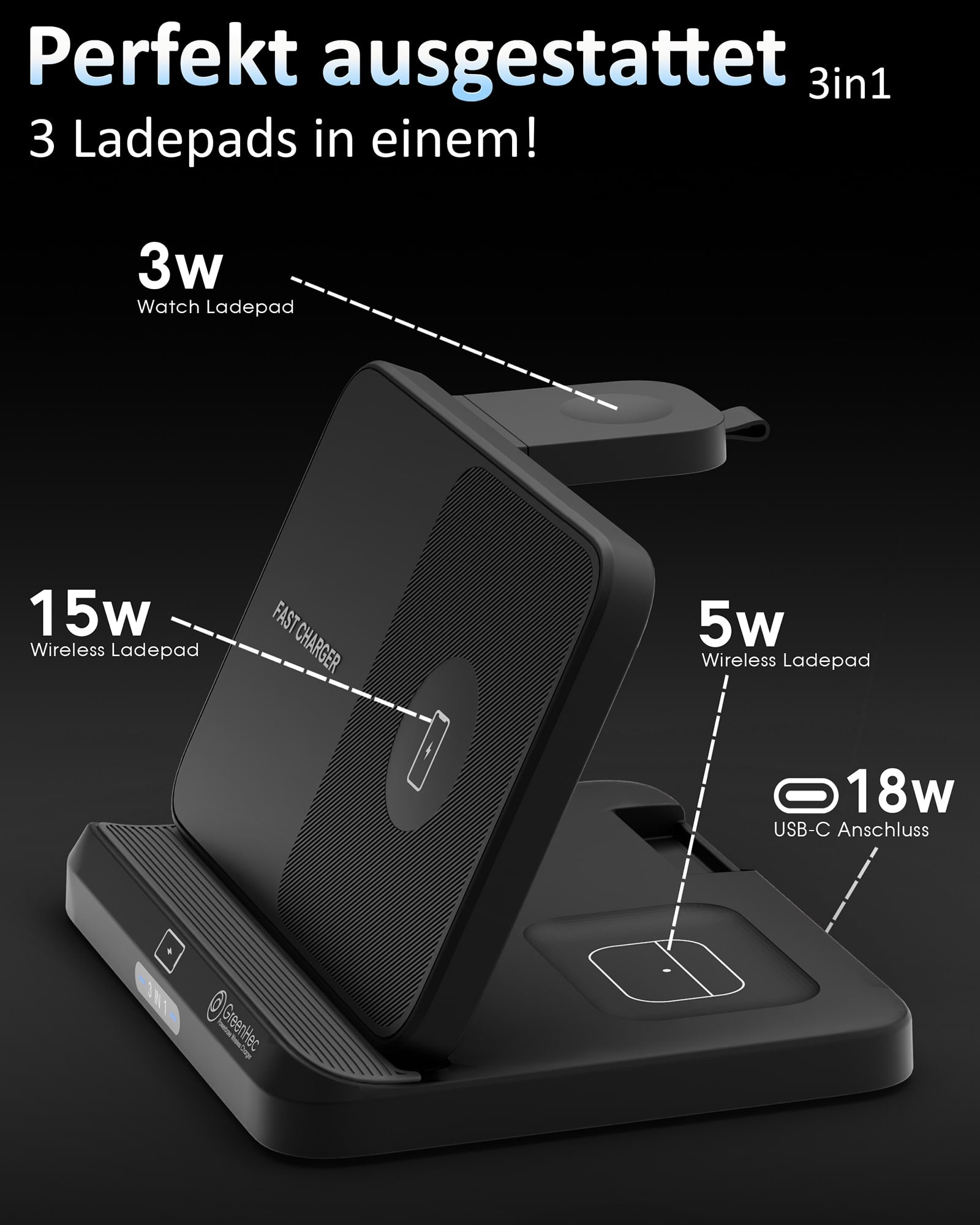 3in1 PowerBase Ladestation für Samsung Foldable