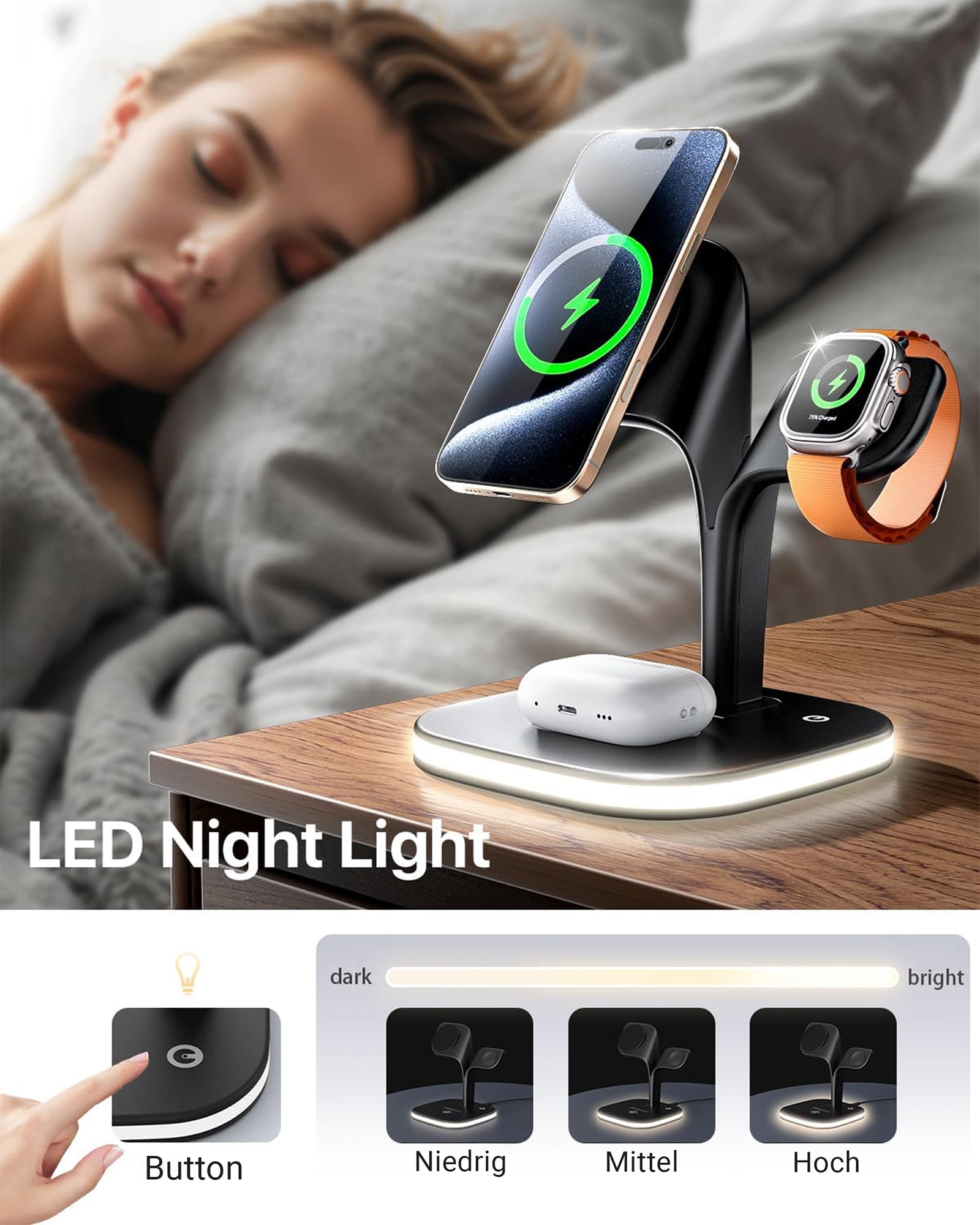 3in1 Magnetic PowerBase Ladestation für iPhone