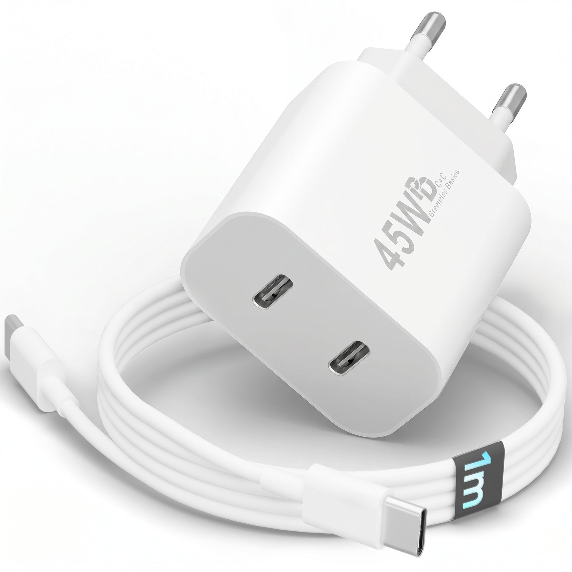 45w USB-C Dual Charger + USB-C Kabel