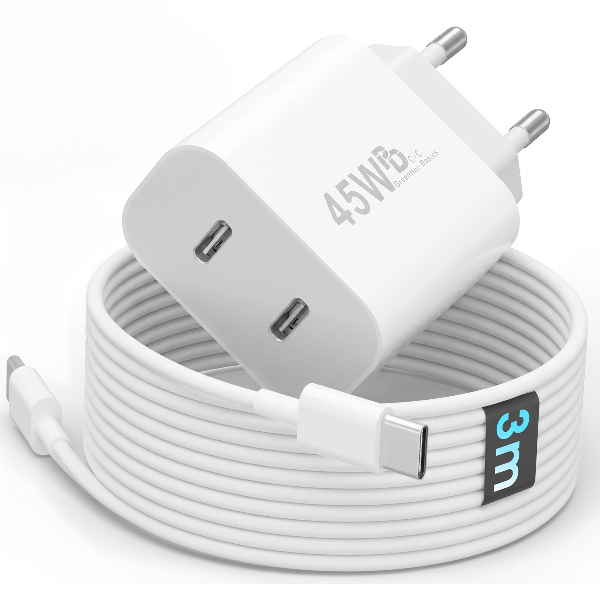 45w USB-C Dual Charger + USB-C Kabel