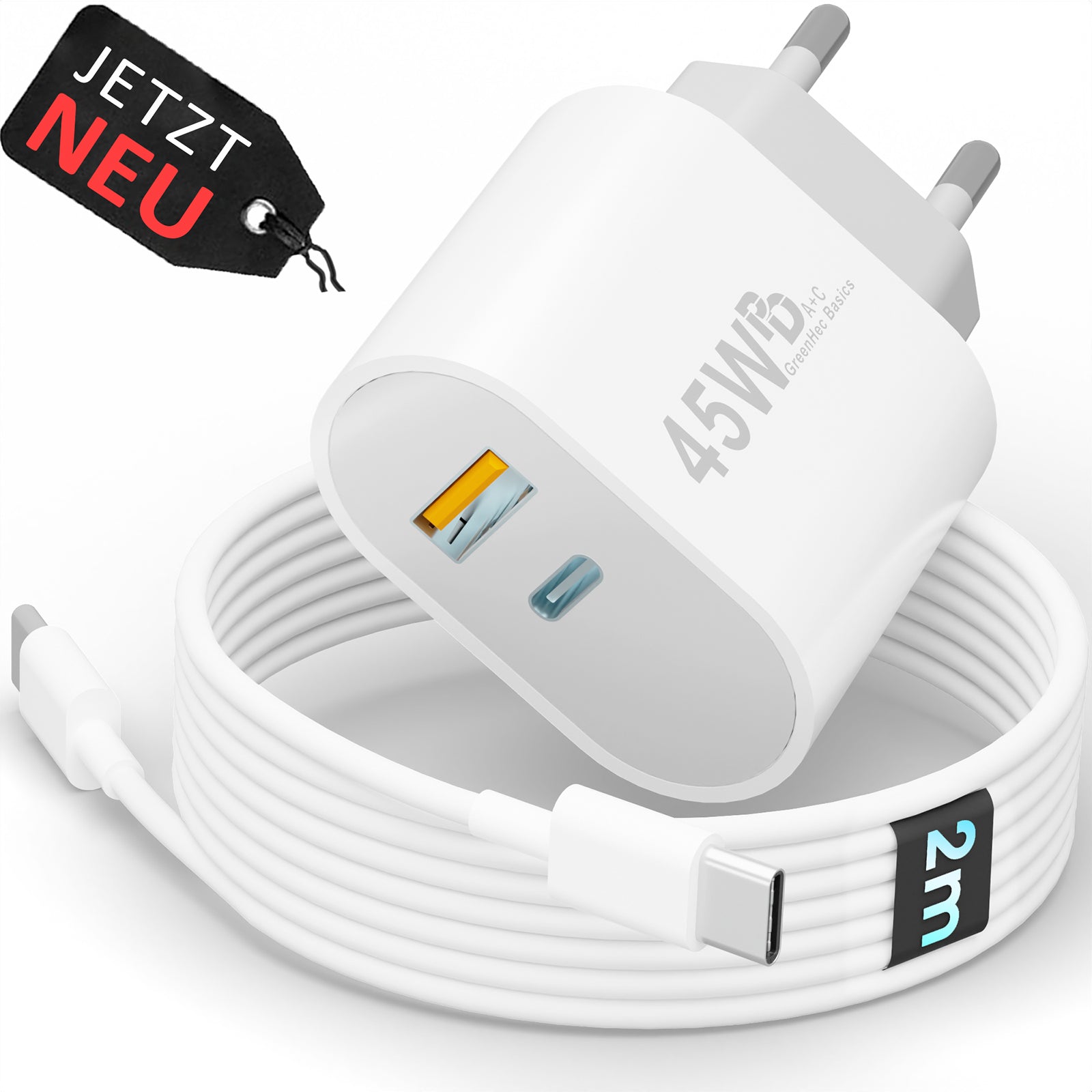 45w Dual Charger + USB-C Kabel