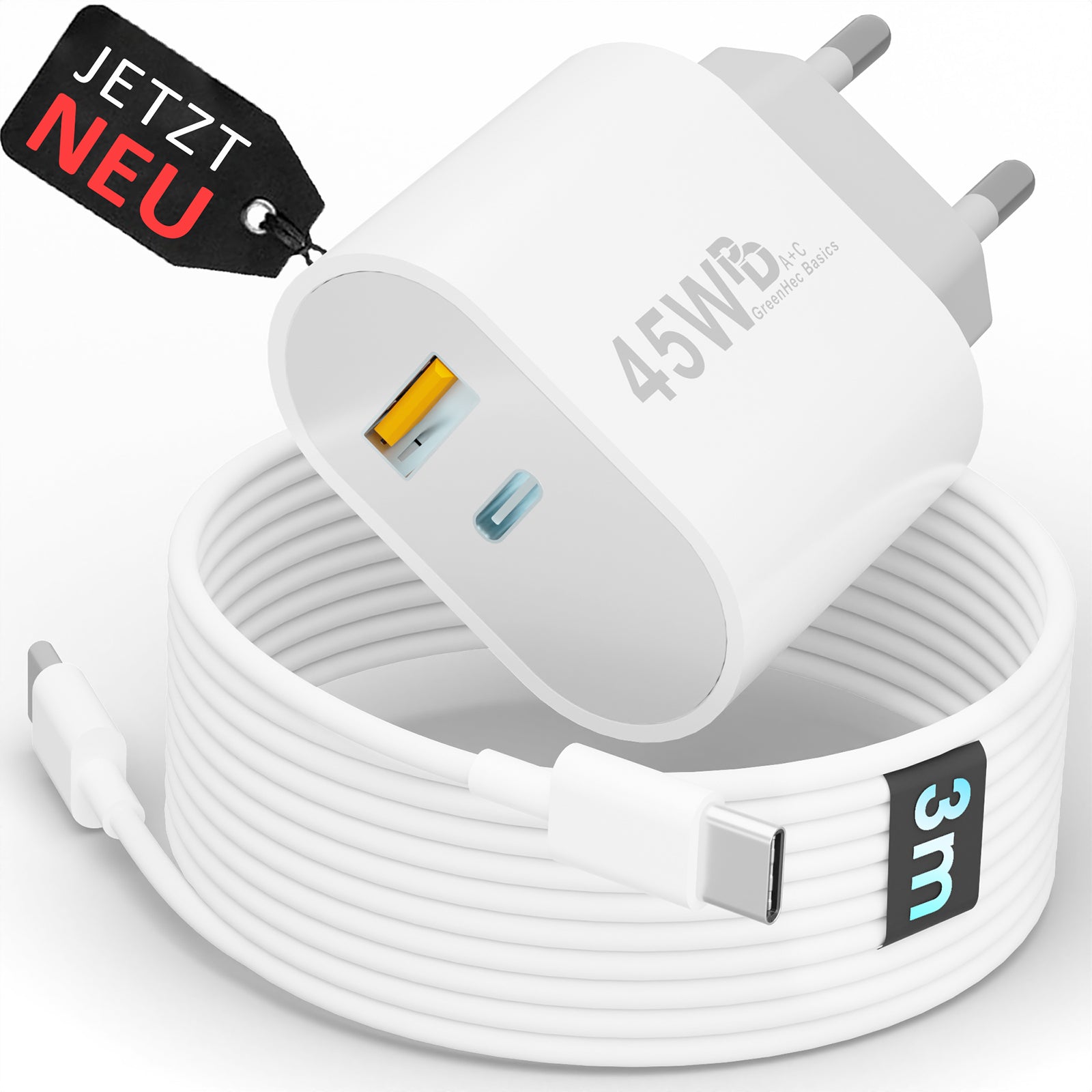 45w Dual Charger + USB-C Kabel