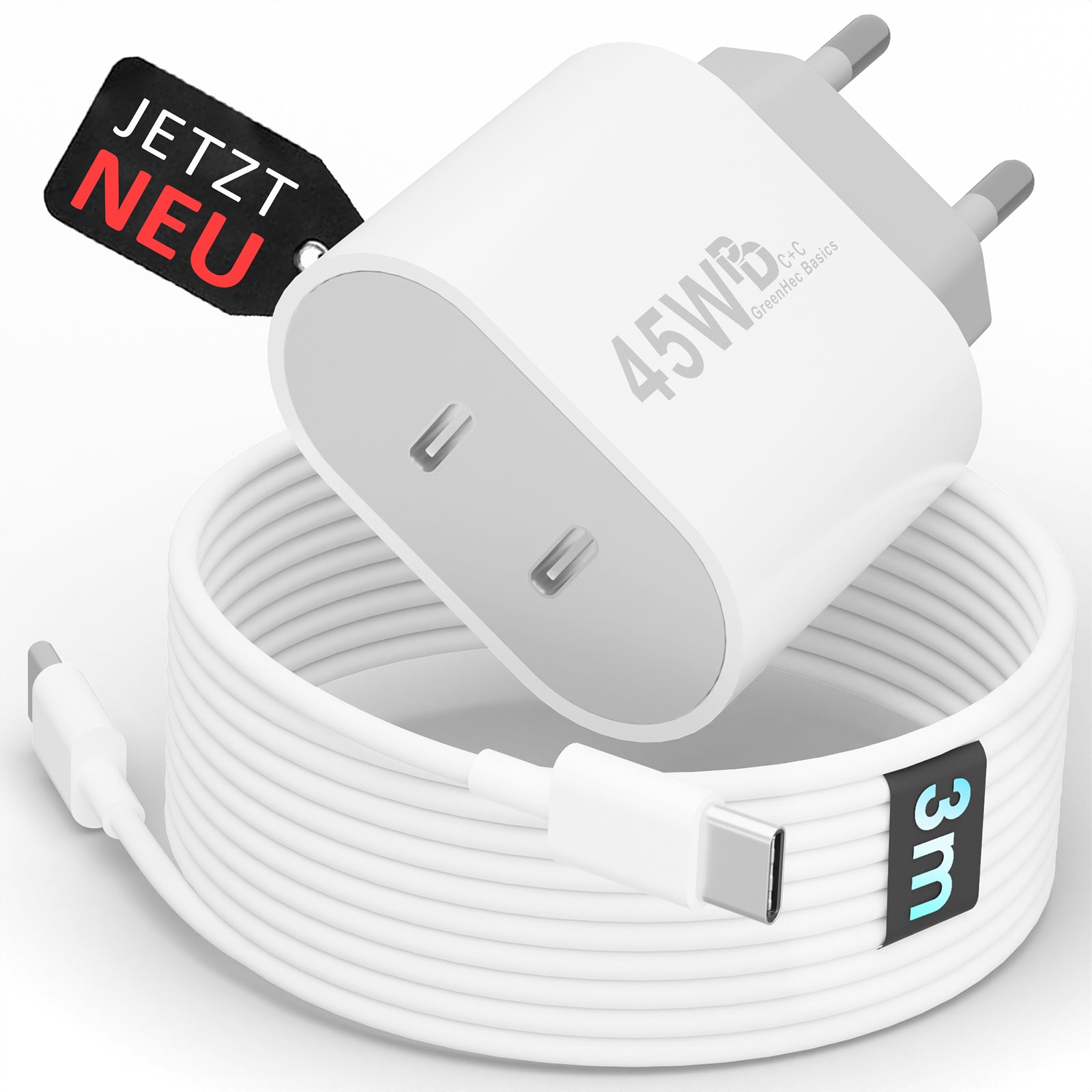 45w USB-C Dual Charger + USB-C Kabel
