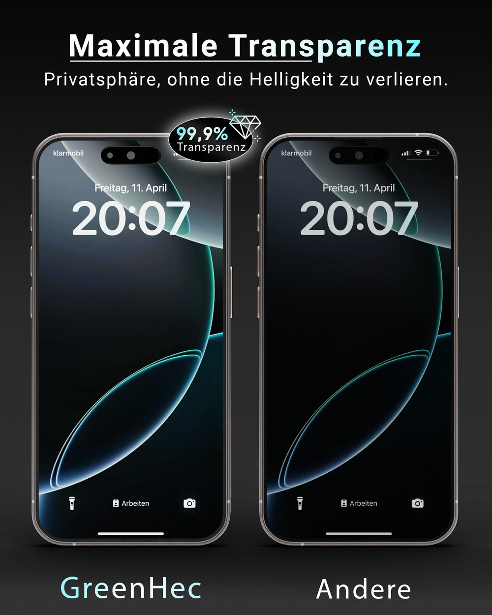 EASY INSTALL Privacy Glass 2er Pack - für iPhone
