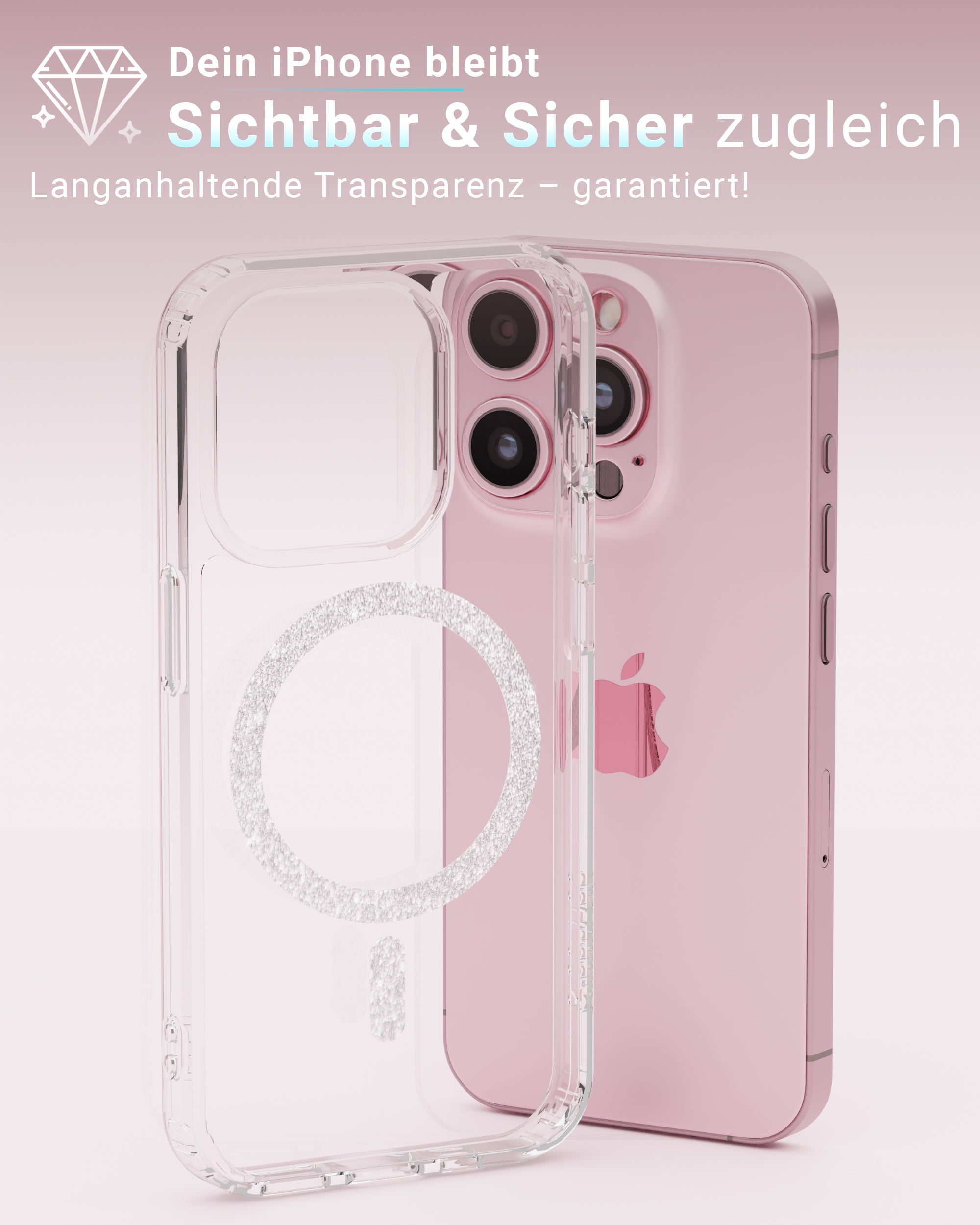 IceGlow Clear Case - Glitzer Handyhülle für iPhone