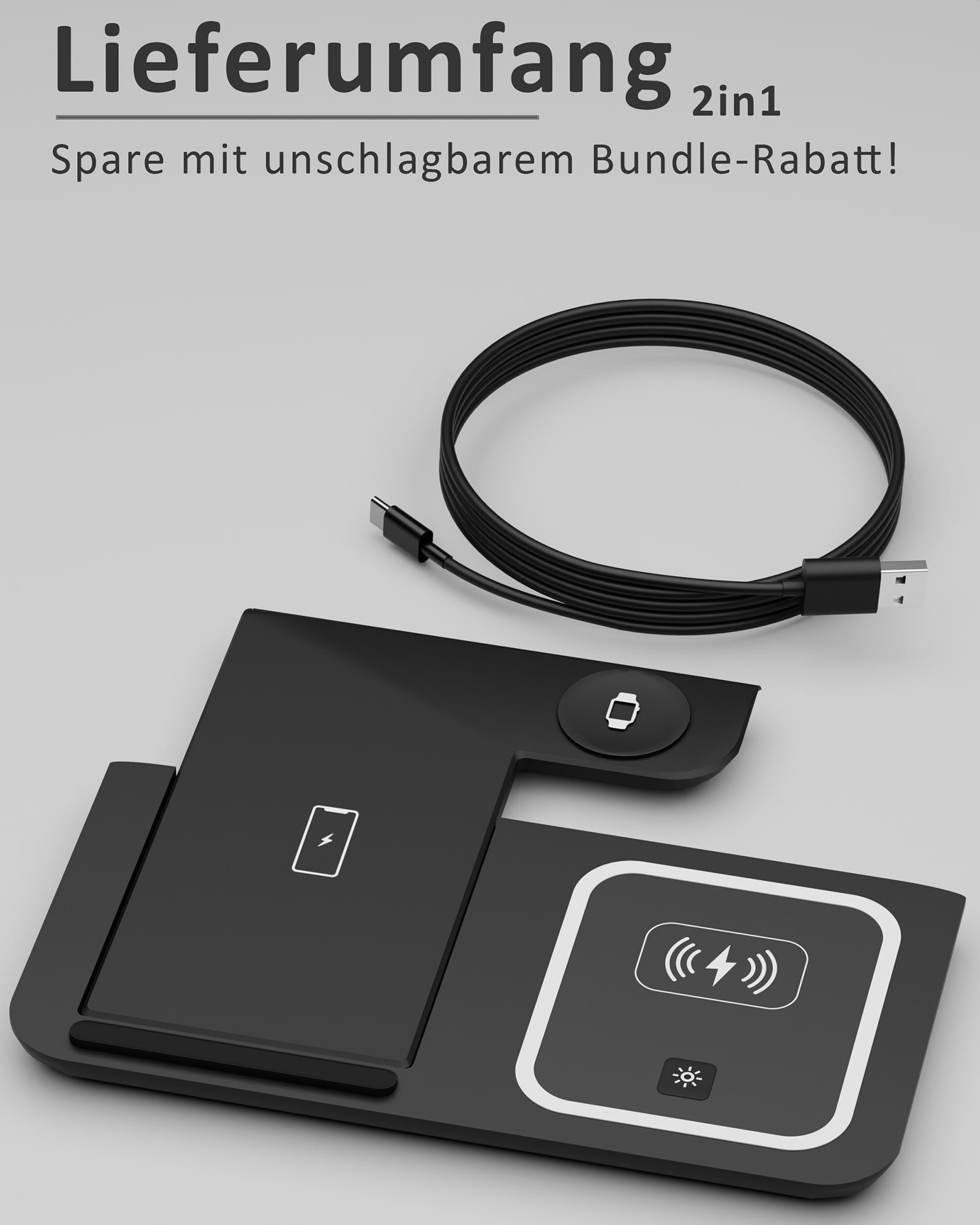 3in1 Light PowerBase Ladestation für iPhone