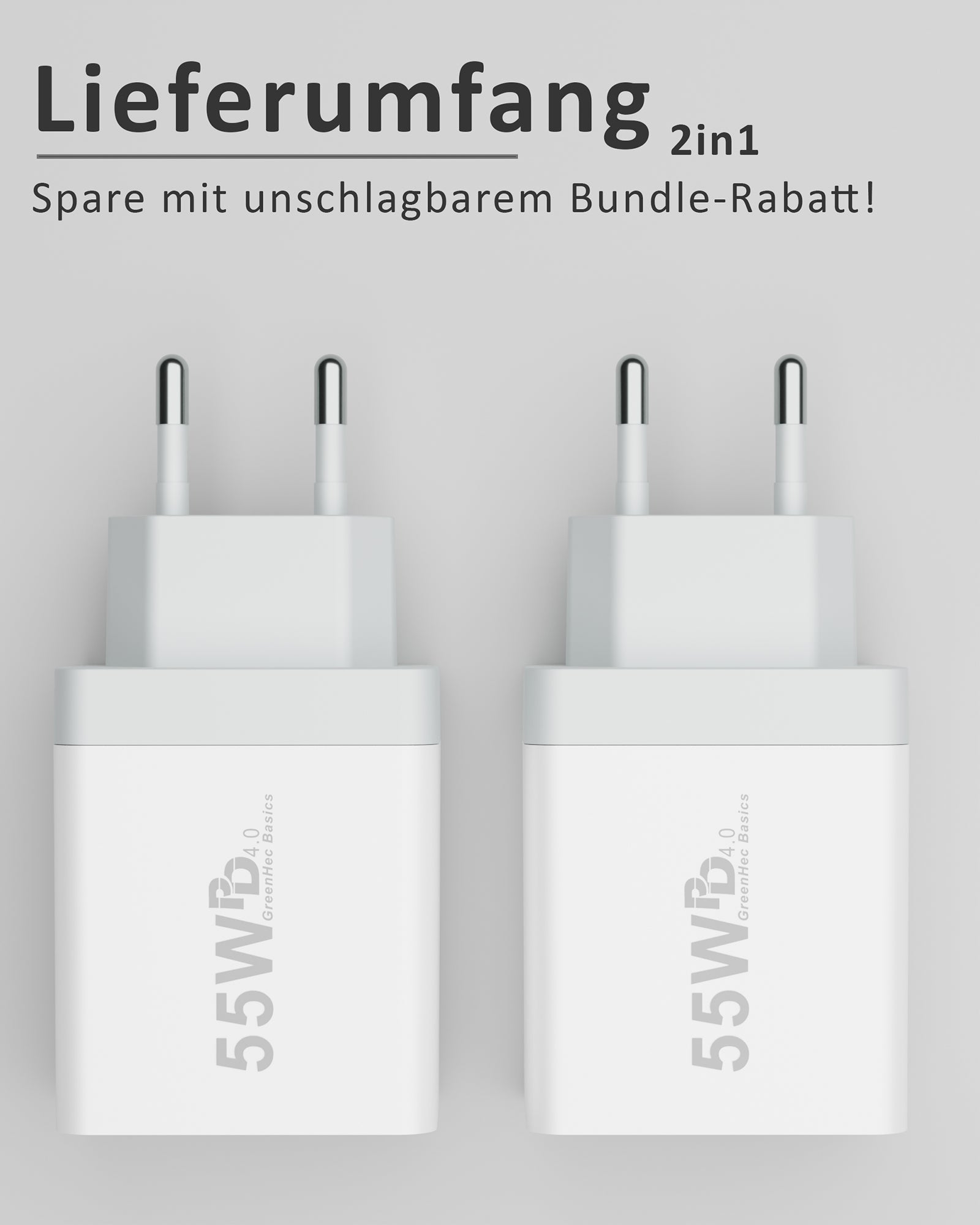 2er Pack 55w Quatro Charger