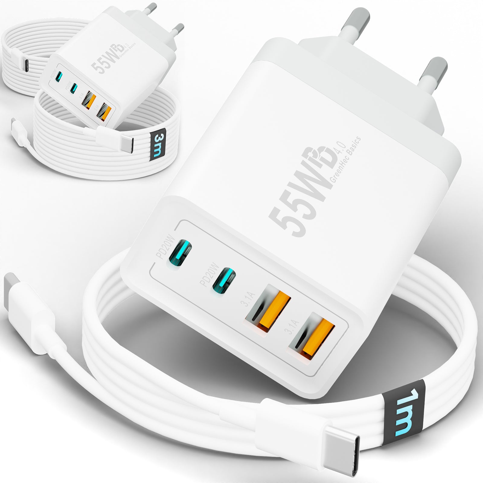 55w Quatro Charger + Kabel Bundle