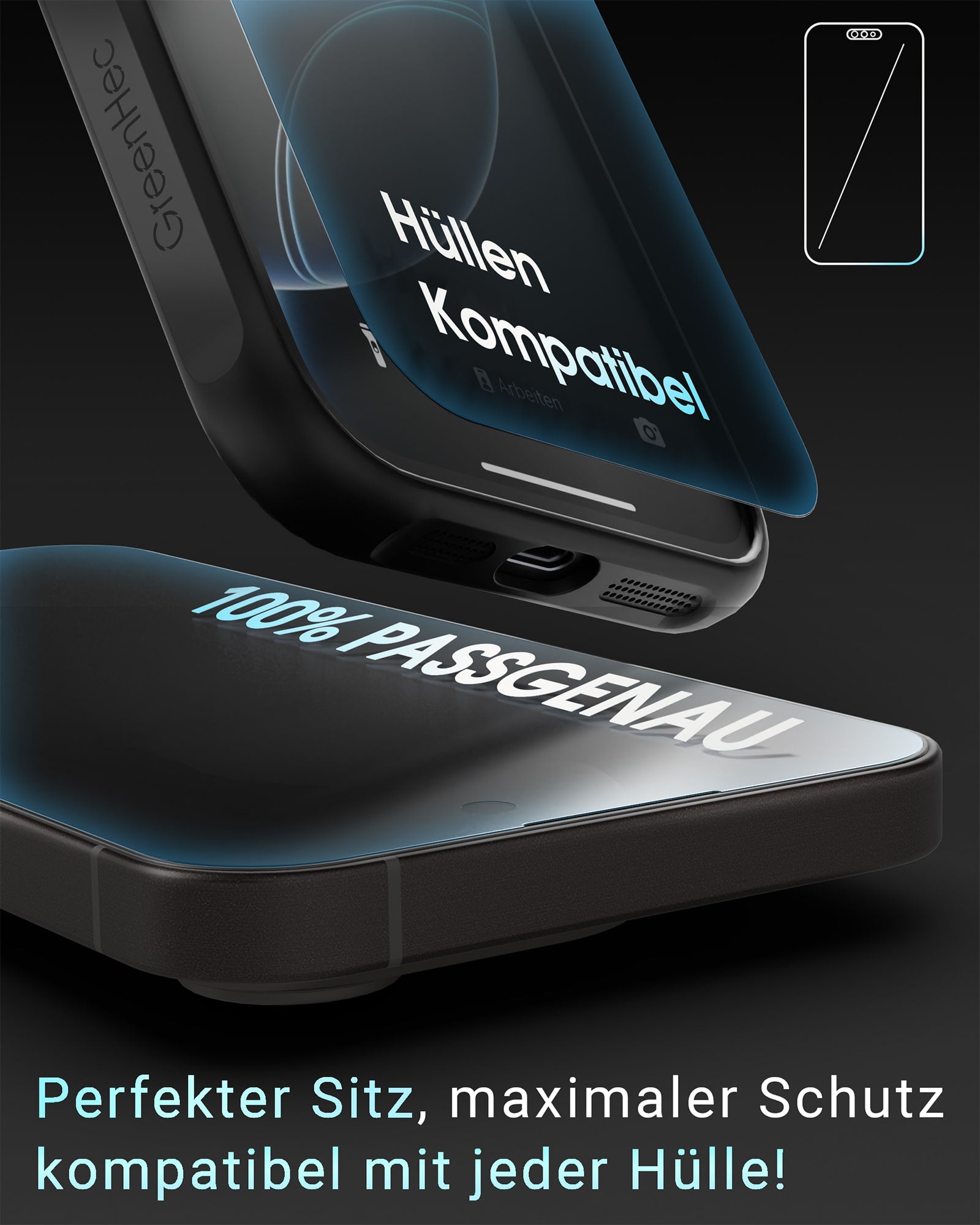 EASY INSTALL Privacy Glass 2er Pack - für iPhone