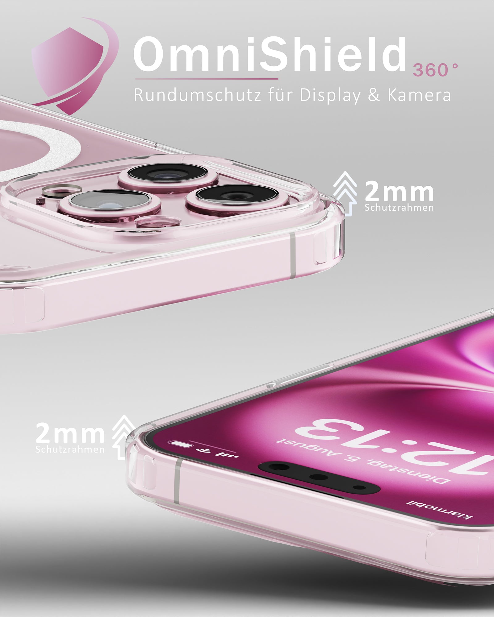 IceGlow Clear Case - Glitzer Handyhülle für iPhone