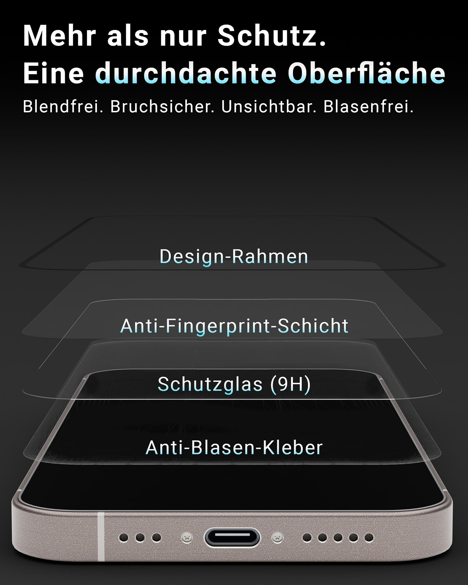 EASY INSTALL Crystal Glass 2er Pack - für iPhone