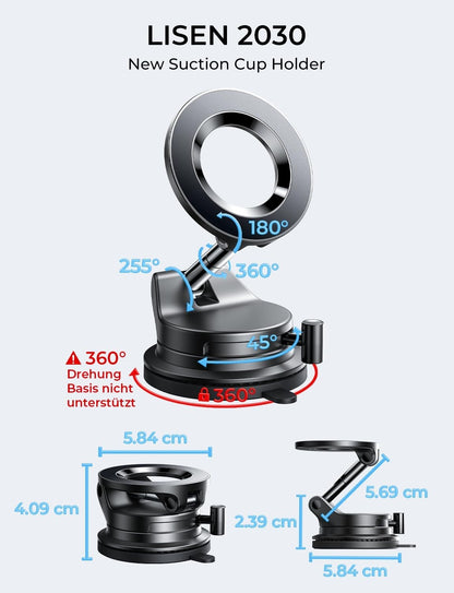LISEN A608 Manual Suction Magnetic Car Phone Mount - View 7