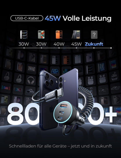 LISEN Car Charger with Cables