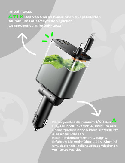 LISEN B104 Retractable Cable Car Charger