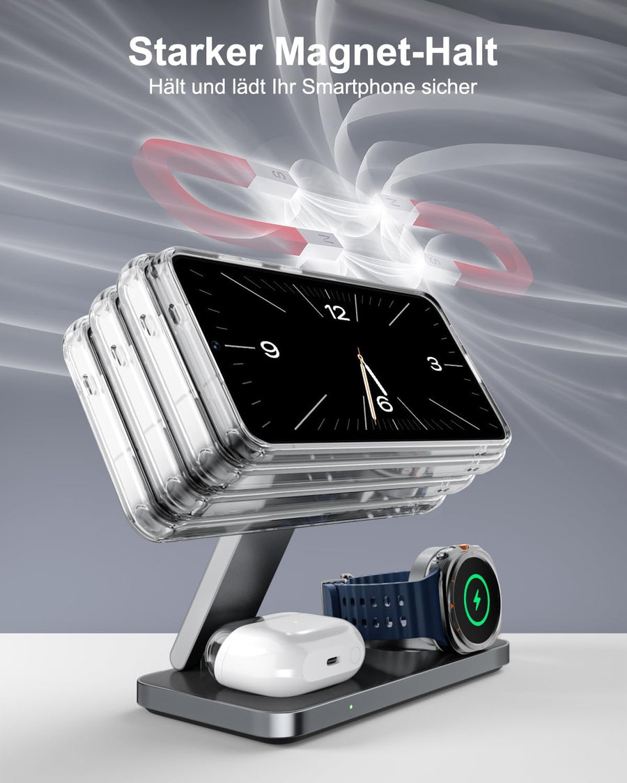 Galaxy hat keine Magnete, die Hülle schon.