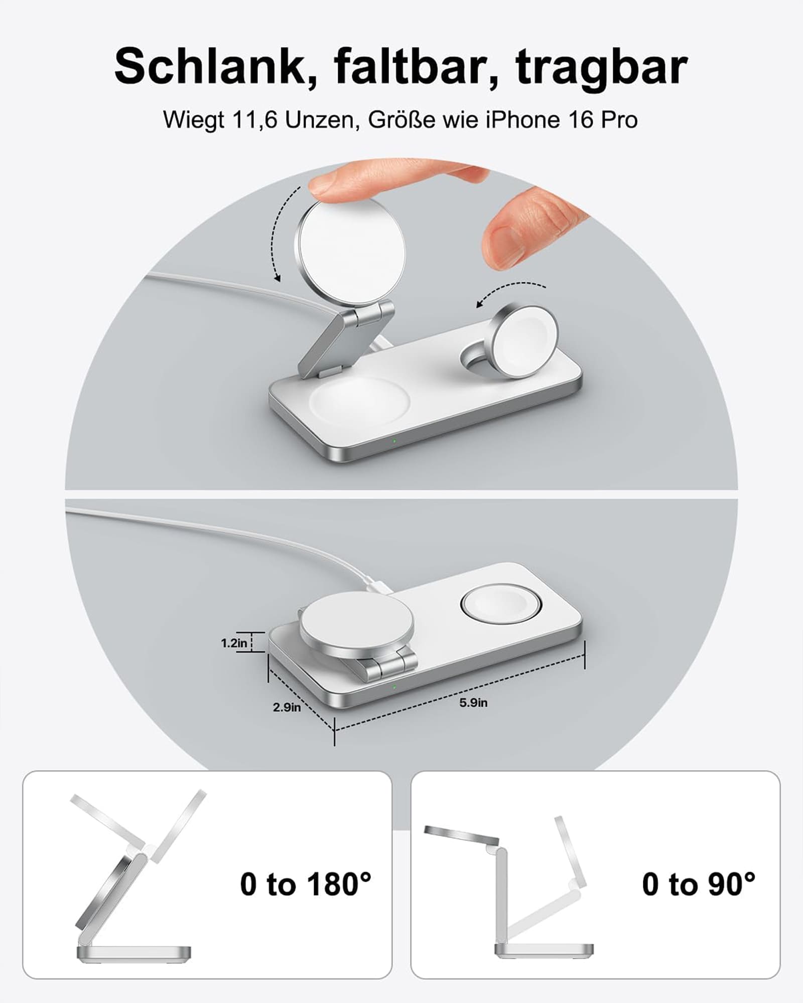 3in1 Magnetic PowerBase Travel Charger - Ladestation für iPhone