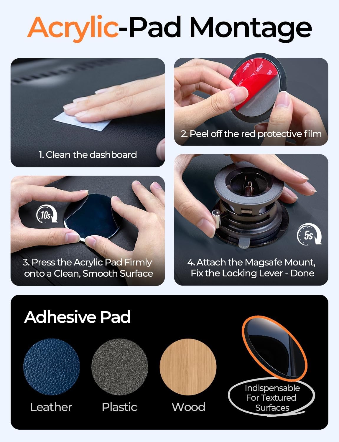LISEN A608 Manual Suction Magnetic Car Phone Mount - View 6